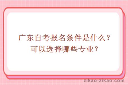 广东自考报名条件是什么?可以选择哪些专业?