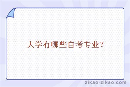 大学有哪些自考专业?