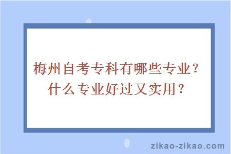 梅州自考专科有哪些专业?什么专业好过又实用?