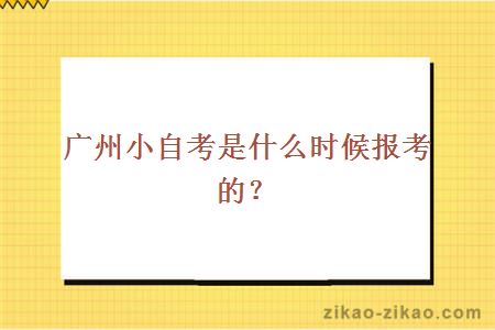 广州小自考是什么时候报考的?