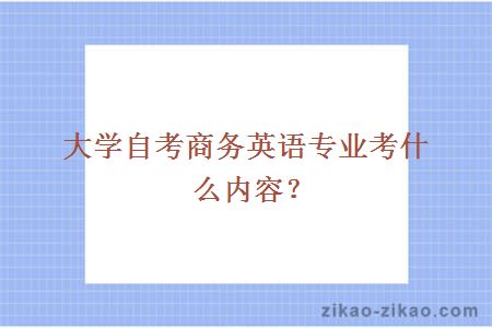 自考商务英语专业考什么内容?