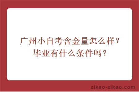 广州小自考含金量怎么样?毕业有什么条件吗?
