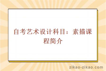 自考艺术设计科目:素描课程简介