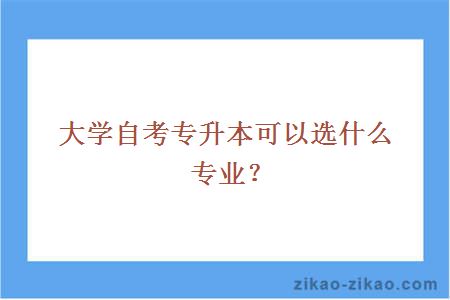 大学自考专升本可以选什么专业?
