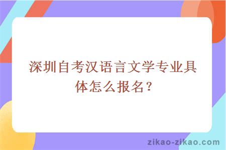 深圳自考汉语言文学专业具体怎么报名？