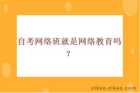 自考网络班就是网络教育吗?