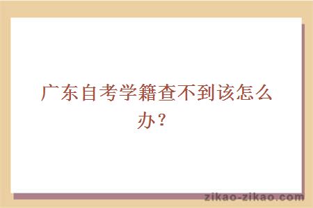 广东自考学籍查不到该怎么办？