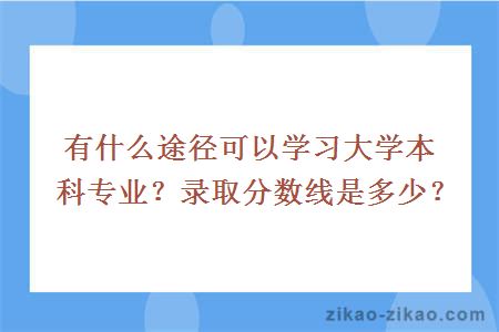 有什么途径可以学习大学本科专业?录取分数线是多少?