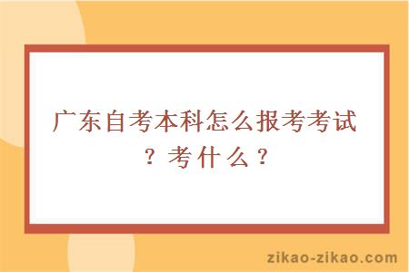 广东自考本科怎么报考考试?考什么?