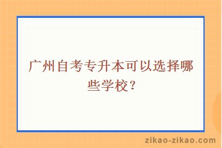 广州自考专升本可以选择哪些学校?