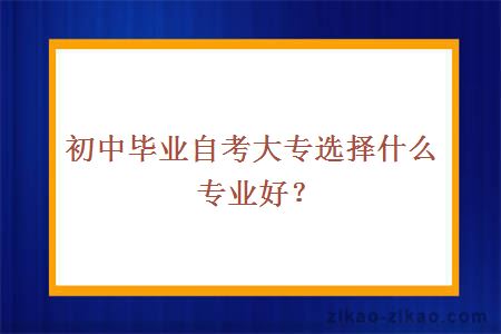 初中毕业自考大专选择什么专业好?
