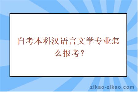 自考本科汉语言文学专业怎么报考?