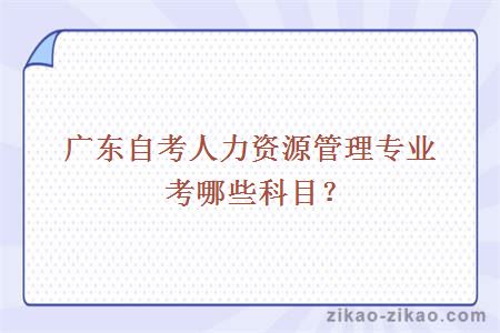 广东自考人力资源管理专业考哪些科目？