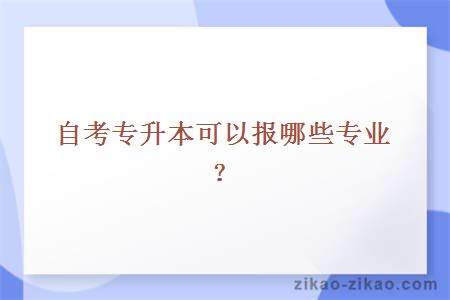 自考专升本可以报哪些专业?