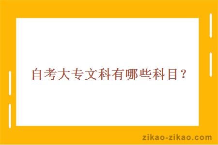 自考大专文科有哪些科目?