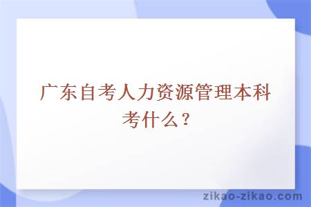广东自考人力资源管理本科考什么?