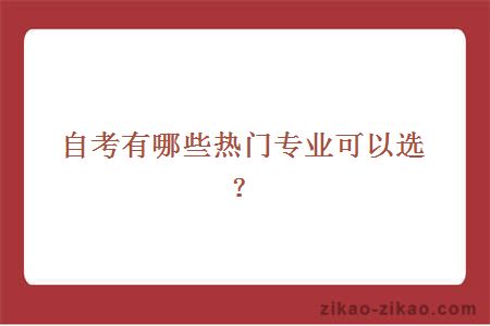 自考有哪些热门专业可以选？