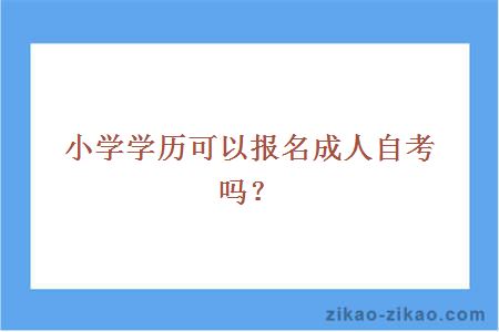 小学学历可以报名成人自考吗?