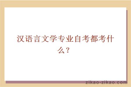 汉语言文学专业自考都考什么?