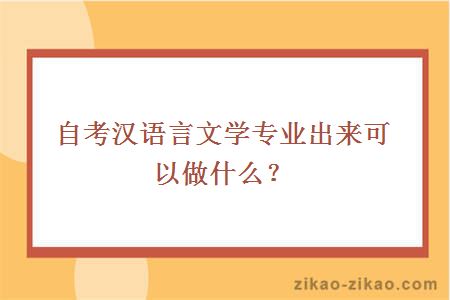 自考汉语言文学专业出来可以做什么?