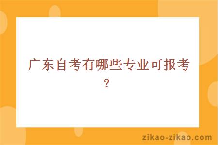 广东自考有哪些专业可报考?