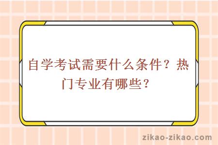 自学考试需要什么条件?热门专业有哪些?