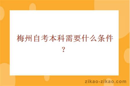 梅州自考本科需要什么条件?