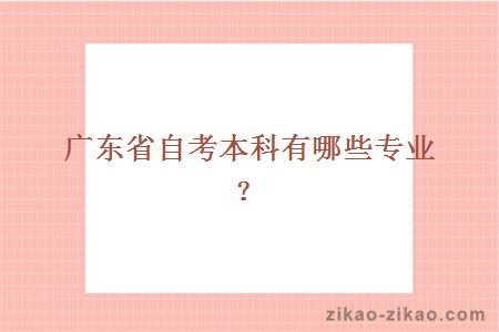 广东省自考本科有哪些专业?