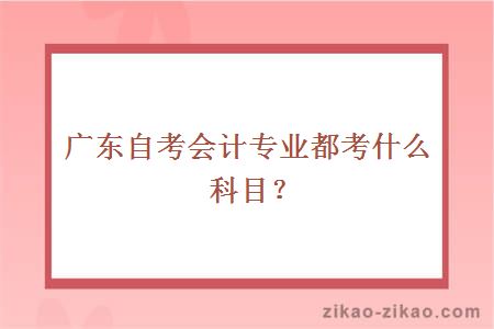 广东自考会计专业都考什么科目？