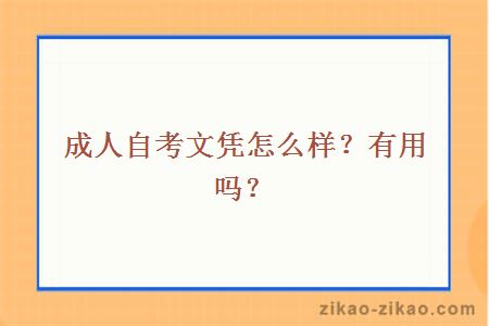 成人自考文凭怎么样?有用吗?