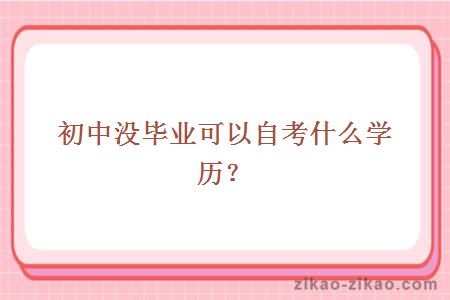 初中没毕业可以自考什么学历?