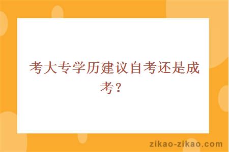 考大专学历建议自考还是成考?