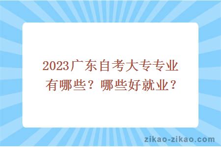 2023广东自考大专专业有哪些?哪些好就业?