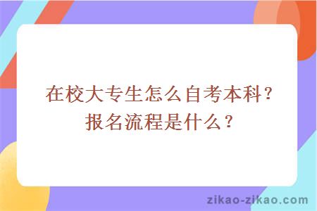 在校大专生怎么自考本科?报名流程是什么?