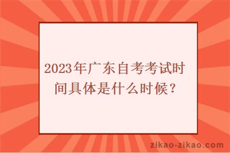 2023年广东自考考试时间具体是什么时候?