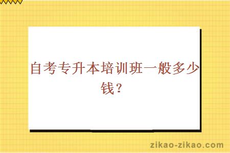 自考专升本培训班一般多少钱?