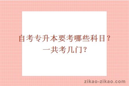 自考专升本要考哪些科目?一共考几门?