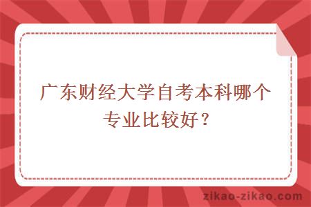 广东财经大学自考本科哪个专业比较好?
