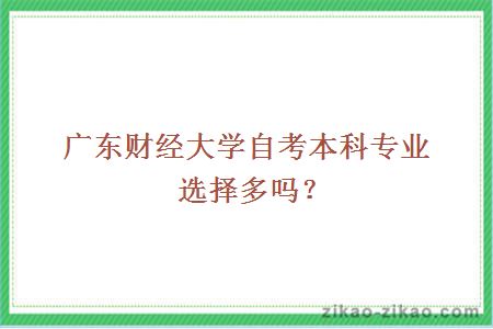 广东财经大学自考本科专业选择多吗?