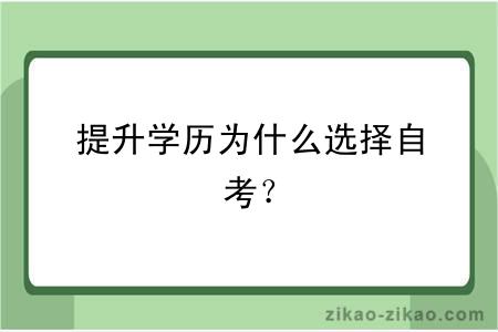 提升学历为什么选择自考？