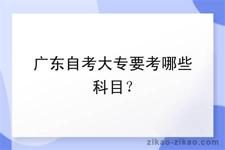 广东自考大专要考哪些科目?