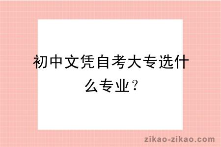 初中文凭自考大专选什么专业?