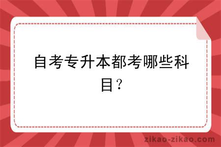 自考专升本都考哪些科目?