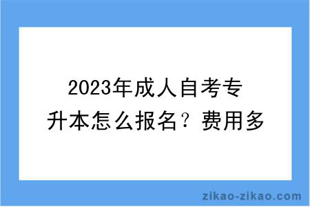 2023年成人自考专升本怎么报名?费用多少钱?