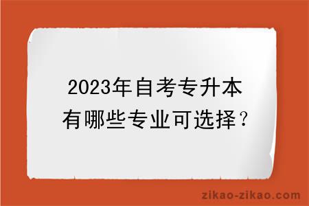2023年自考专升本有哪些专业可选择?