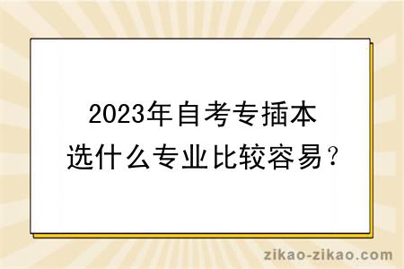 2023年自考专插本选什么专业比较容易？