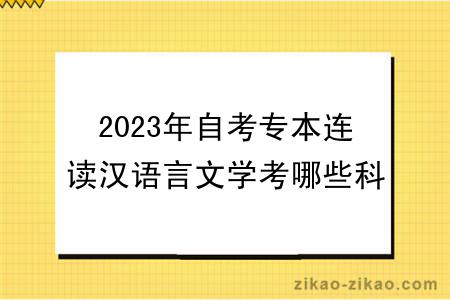 2023年自考专本连读汉语言文学考哪些科目？