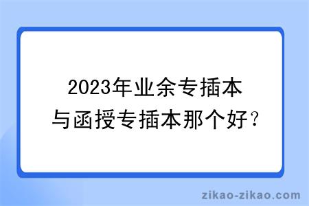 2023年业余专插本与函授专插本那个好?