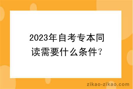 2023年自考专本同读需要什么条件？