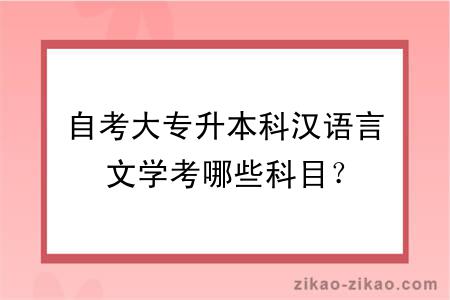 自考大专升本科汉语言文学考哪些科目？
